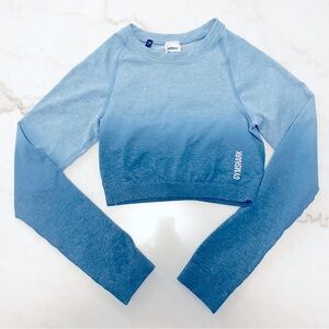 Blue crop top active Gymshark size small